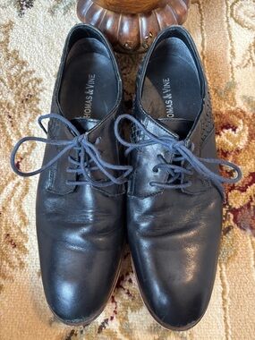 Thomas & Vine Men’s Black Leather Derby Shoes Size 9